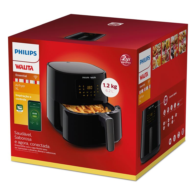 Fritadeira Airfryer Essential XL Conectada Philips Walita Preta 2000W